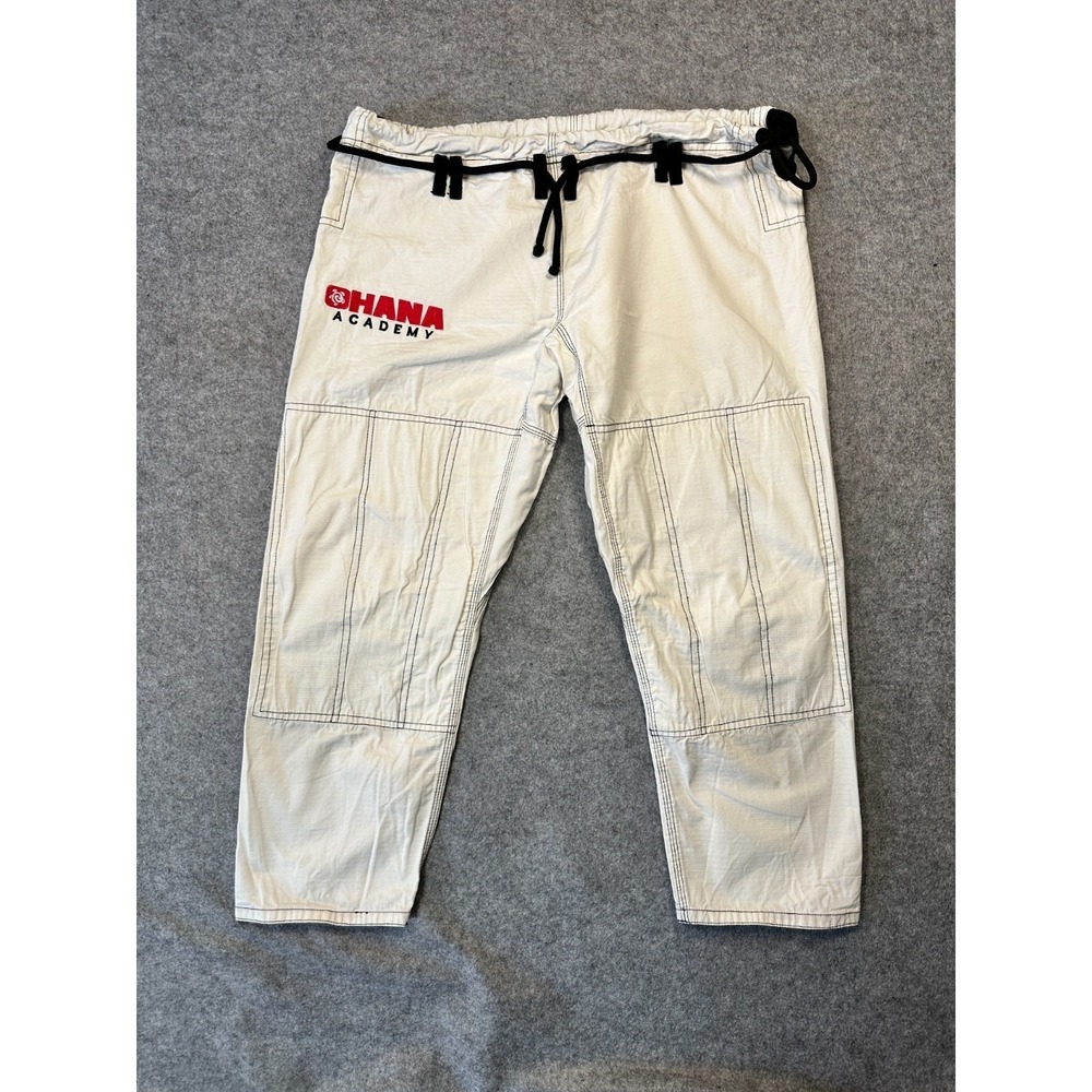 Ohana Academy BJJ Gi Pants A1 White Red Ripstop Adult Unisex Jiu Jitsu